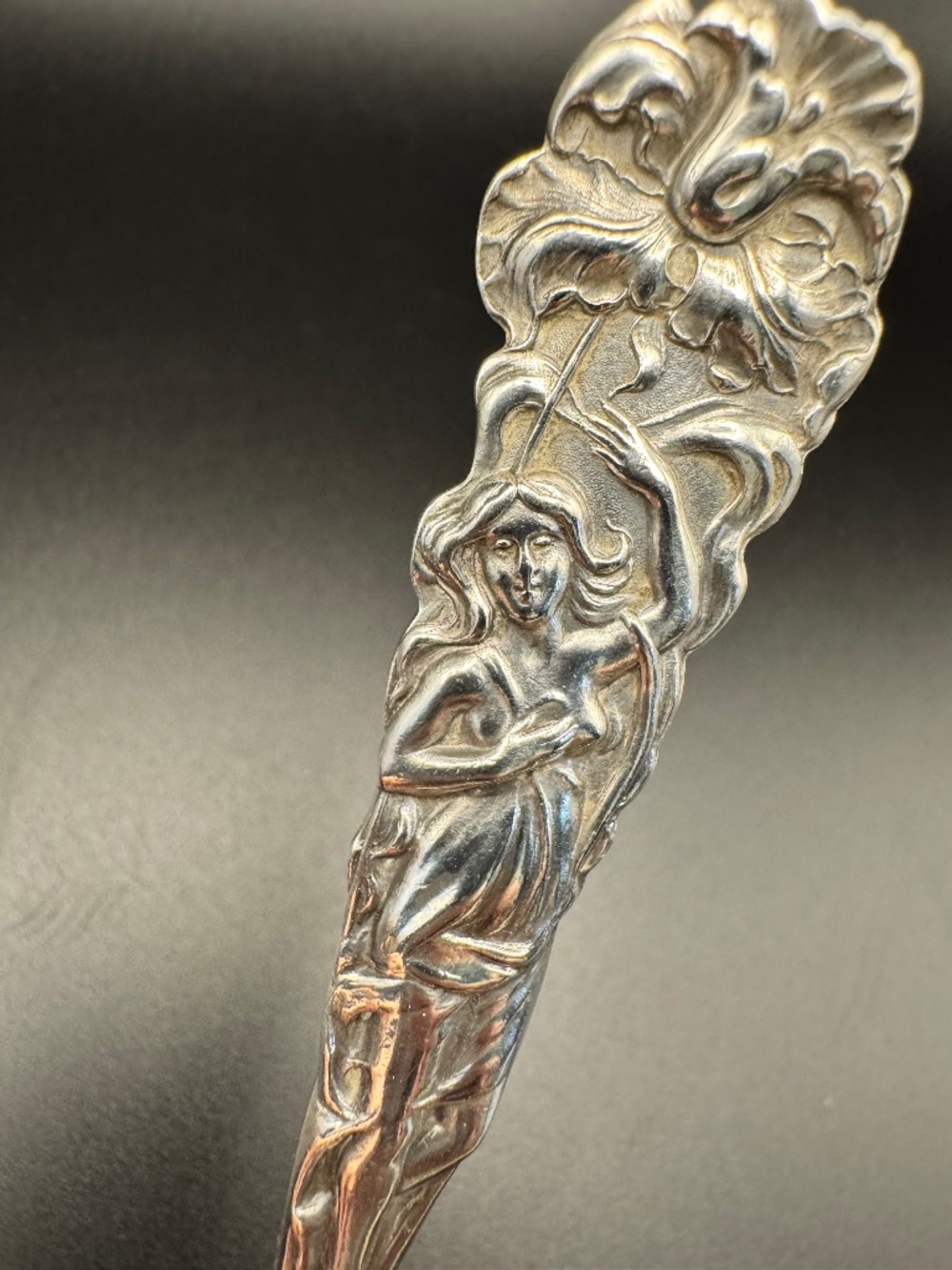 Alvin Raphael Sterling Silver Art Nouveau Figural Woman Spoon 1902 Antique